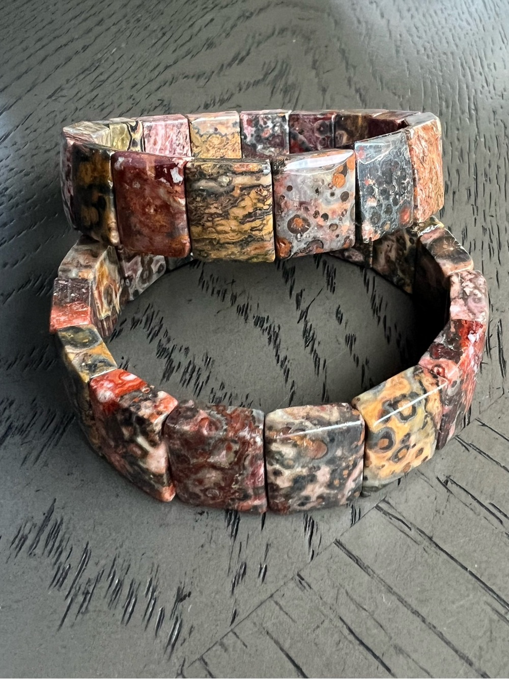 Leopard skin jasper soft bangle SIZE 7’ ( ONE )